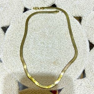 vintage gold filled flat necklace